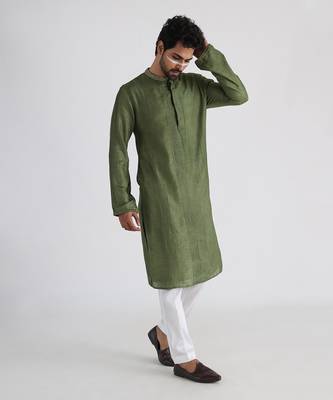Olive green shadab kurta set 2