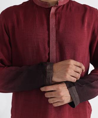 Maroon qahwa kurta set 3