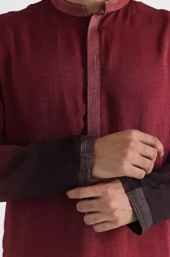 Maroon qahwa kurta set