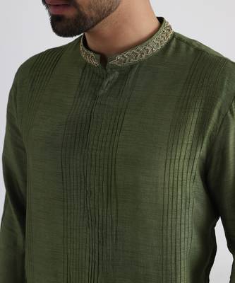 Olive green shadab kurta set 3