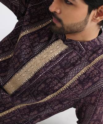 Brown printed kurta set 2