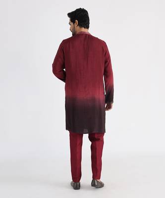 Maroon qahwa kurta set 4