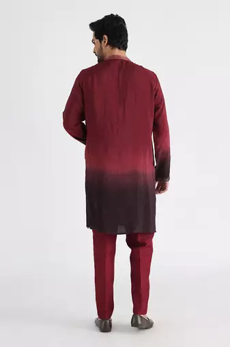 Maroon qahwa kurta set