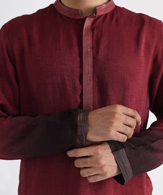 Maroon qahwa nehru jacket set 5