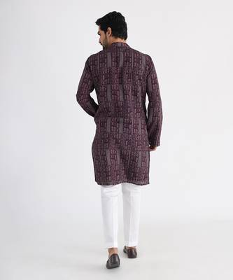 Brown printed kurta set 3