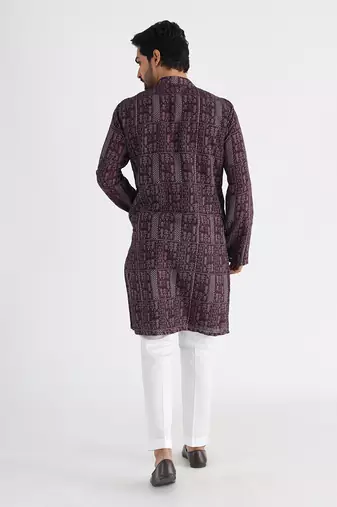 Brown printed kurta set