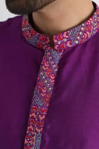 Purple emir kurta set