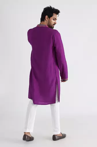 Purple emir kurta set