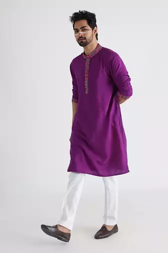 Purple emir kurta set