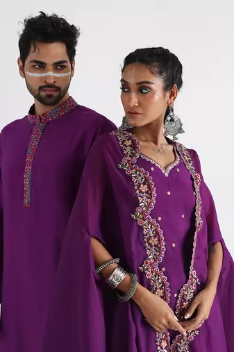 Purple emir kurta set