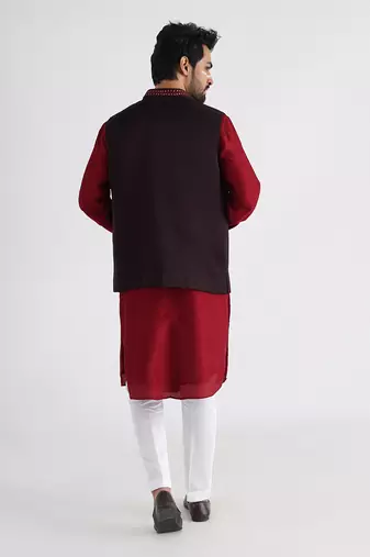 Brown ahmar nehru jacket set