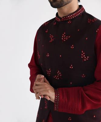 Brown ahmar nehru jacket set 3