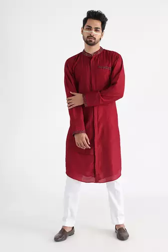 Brown ahmar nehru jacket set
