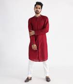 Maroon ahmar kurta set