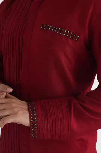 Maroon ahmar kurta set
