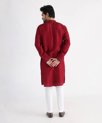 Maroon ahmar kurta set 4