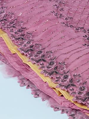 Lavender Coloured Codding Embroidered Semi-Stitched Lehenga & Unstitched Blouse With Dupatta 7