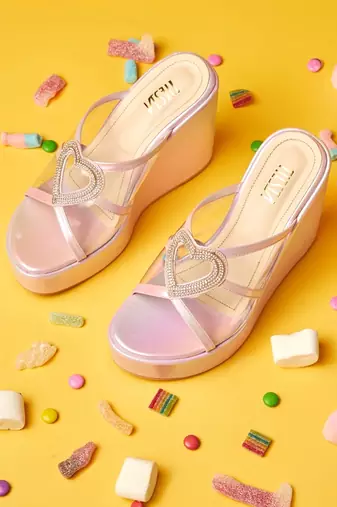 Light pink jellybean wedge