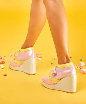 Pastel multi color marshmellow wedge 3