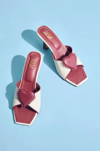 Red velvet heels