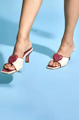Red velvet heels