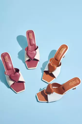 Red velvet heels