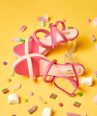 Pink candycane block heels 3
