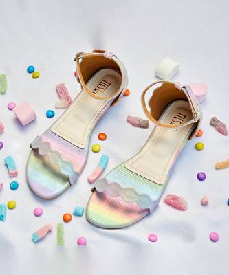 Pastel rainbow cotton candy flats 1