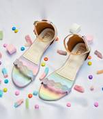 Pastel rainbow cotton candy flats