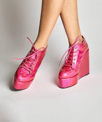 Pink sneaker wedges 2