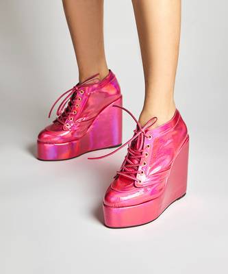 Pink sneaker wedges 4