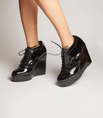 Black sneaker wedges