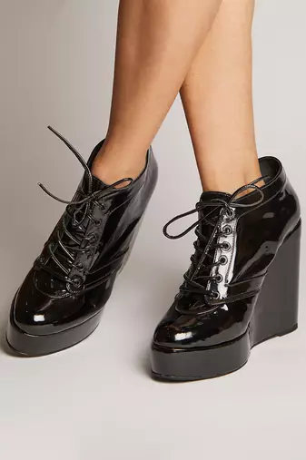 Black sneaker wedges