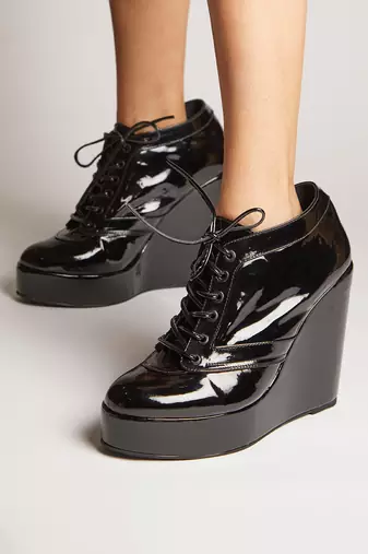 Black sneaker wedges