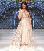 Ivory Floral Chevron Lehenga Set