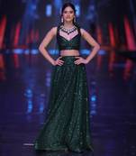 Green Shimmering Lehenga Set