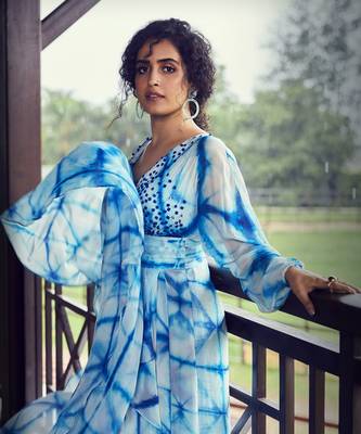 Blue Tie Dye Silk Maxi Dress  1