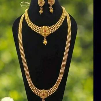 ALYESHA JEWELLERY SET FOR WOMEN GOLD PLATED TRADITIONAL JEWELRY SET ANTIQUE NECKLACE SET WITH EARRINGS FOR WOMEN 2