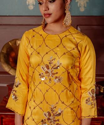 Golden yellow kurta set 2