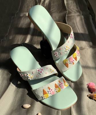 Sea green ice cream flats 1