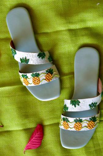 Sea green pineapple flats