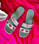 Sea green watermelon flats