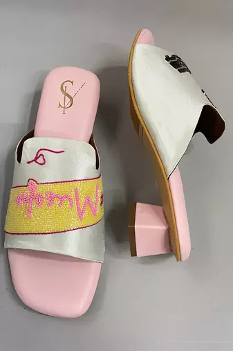White musafir square heels