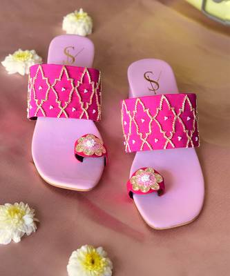 Pink jarokha block heels 1