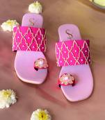 Pink jarokha block heels