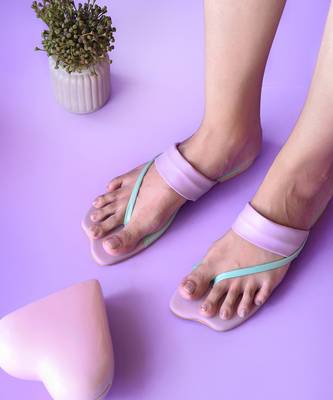 Multi color half & half flats 1