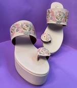 White roz platform heels