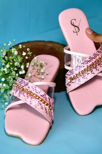 Baby pink not so heart shaped flats