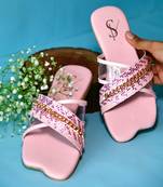 Baby pink not so heart shaped flats