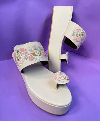 White roz platform heels 2